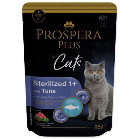 Prospera Plus Sterilizált 1+ tasak, tonhal, bab 85g