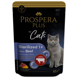 Prospera Plus Sterilizált 1+ tasak, marhahús, tök 85g
