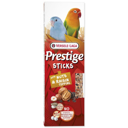 Tyčinky Versele-Laga  Prestige malý papagáj s orechami a hrozienkovou polevou 60g 2ks