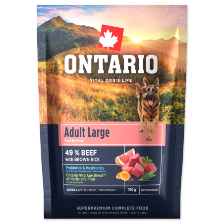 Ontario Adult Large Beef & Brown Rice 0,1kg