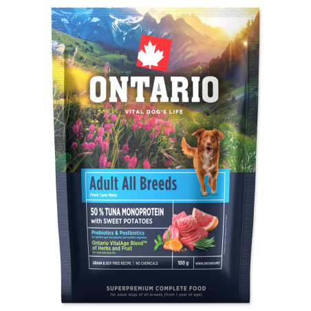 Ontario Adult All Breeds Monoproteín Tuna & Sweet Potatoes 0,1kg