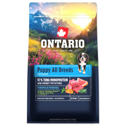 Ontario Puppy & Junior All Breeds Monoprotein Tuna & Sweet Potatoes 0,75kg