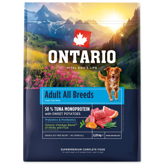 Ontario Adult All Breeds Monoprotein Tuna & Sweet Potatoes 2,25kg