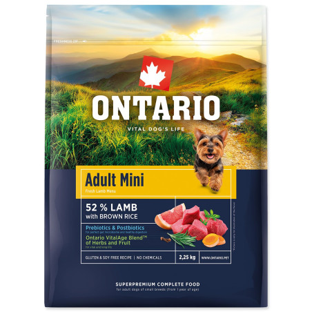 Ontario Adult Mini Lamb & Brown Rice 2,25kg kutyatáp