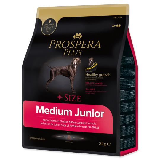Krmivo Prospera Plus Medium Junior kura s ryžou 3kg