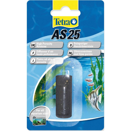 Tetra levegőztető kő, henger alakú, fekete AS25