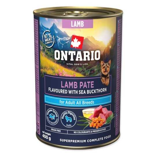 Ontario Adult jahňacie pate s príchuťou rakytníka 400 g