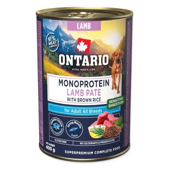 Ontario Adult monoprotein bárány pástétom barna rizzsel 400g
