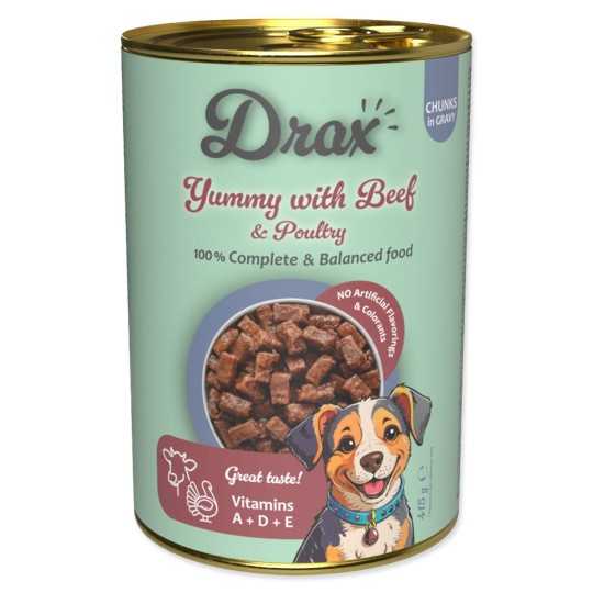 Drax Adult konzerv marha- és baromfihússal 415g