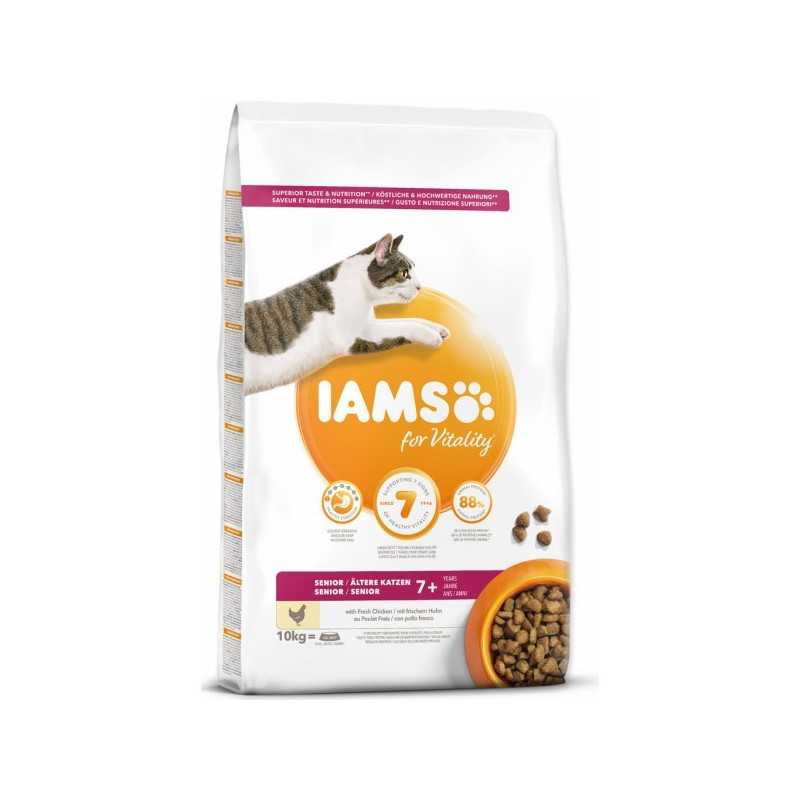 IAMS Cat Senior Csirke 10kg macskaeledel