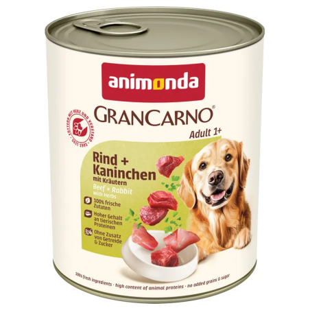 Animonda Gran Carno Adult marha és nyúl gyógynövényekkel konzerv 800g
