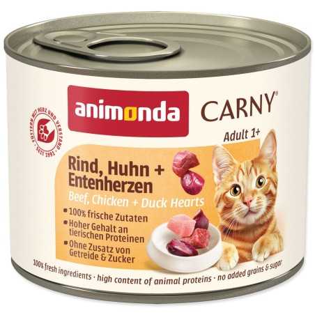 Animonda Carny Adult marha, csirke és kacsaszív konzerv 200g