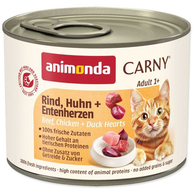 Animonda Carny Adult marha, csirke és kacsaszív konzerv 200g
