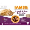 IAMS Delights Senior tengeri és szárazföldi hús falatok szószban 1020g (12x85g)