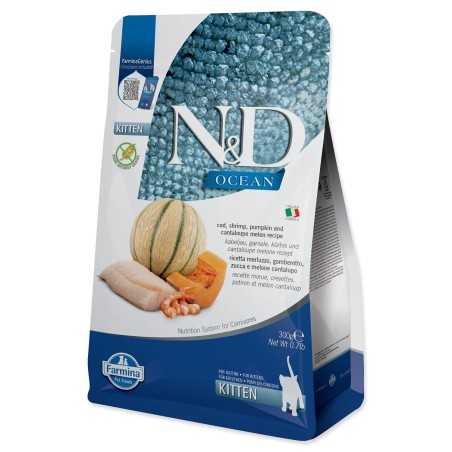 Farmina N&D cat OCEAN PUMPKIN (GF) kölyökmacska, tőkehal, garnélarák & sárgadinnye 0,3 kg