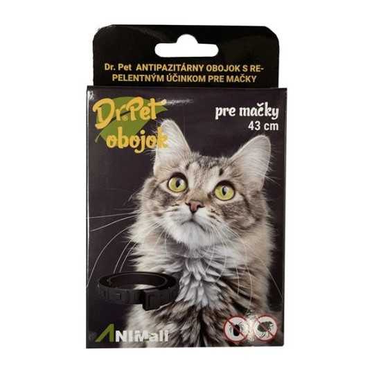 Dr.Pet nyakörv macskáknak 43 cm, antiparazita, PIROS, kullancs- és bolhariasztó nyakörv