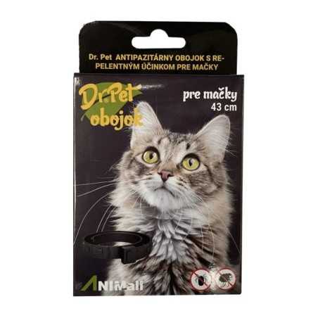Dr.Pet nyakörv macskáknak 43 cm, antiparazita, PIROS, kullancs- és bolhariasztó nyakörv