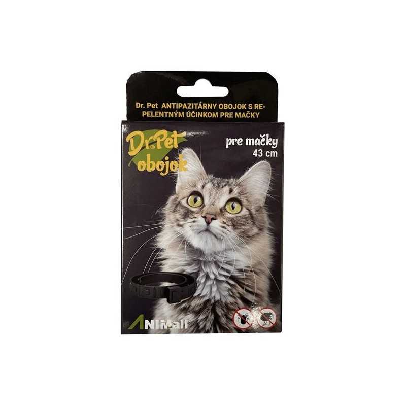 Dr.Pet nyakörv macskáknak 43 cm, antiparazita, PIROS, kullancs- és bolhariasztó nyakörv