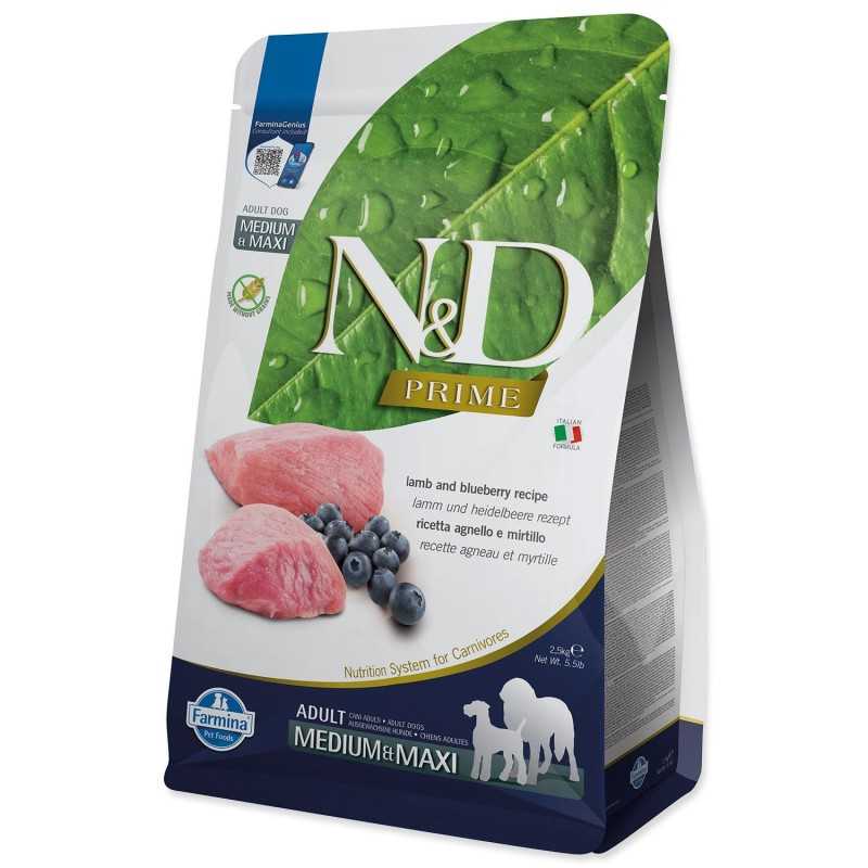 Farmina N&D Dog Prime Adult Medium & Maxi Bárány & Áfonya 2,5 kg