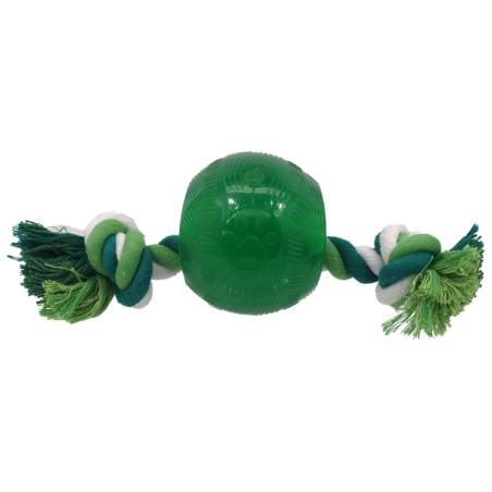 Dog Fantasy Strong Mint labda kötéllel 8,2 cm zöld