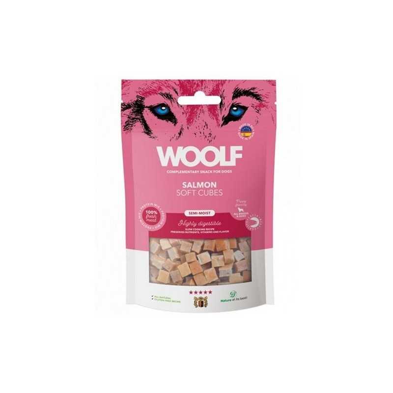 Csemege Woolf Dog Soft Cubes Lazac 100 g