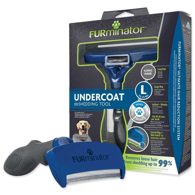 Furminator fésű hosszú szőrű kutyákhoz – L-es méret (24–41 kg)