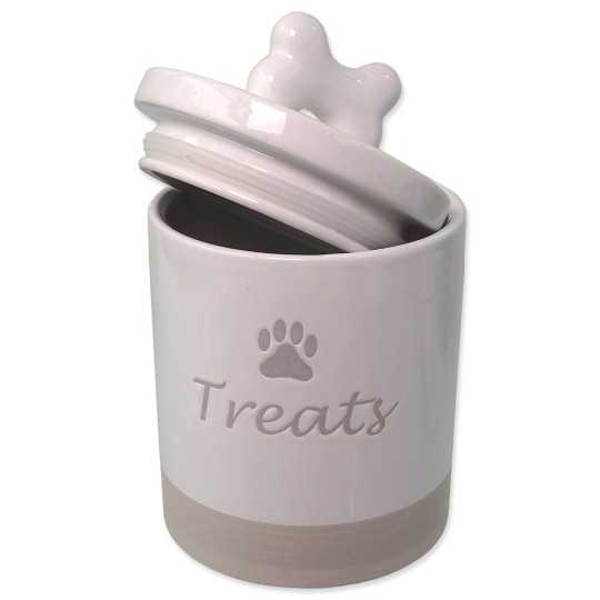 Dóza Dog Fantasy kerámia jutalomfalat tartó fehér fogantyúval 13,5x21,5cm, 1500ml