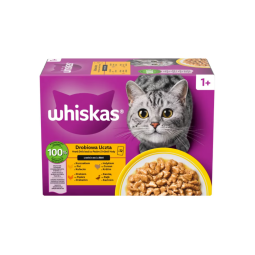 Mars WHISKAS tasak macskáknak Baromfi válogatás csirke&kacsa&szárnyas& pulyka szószban 12 x 85 g