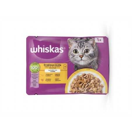Mars WHISKAS tasak macskáknak Szárnyas válogatás csirke & kacsa & pulyka zselében 4 x 85 g