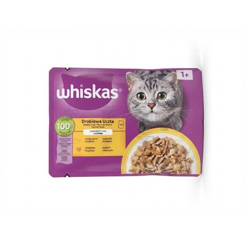 Mars WHISKAS tasak macskáknak Szárnyas válogatás csirke & kacsa & pulyka zselében 4 x 85 g