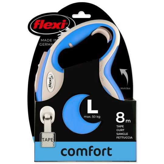 Flexi New Comfort szalag L kék 8m póráz