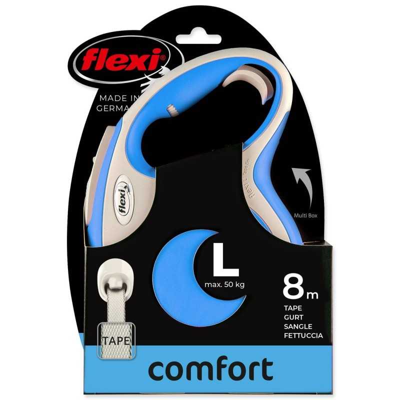 Flexi New Comfort szalag L kék 8m póráz