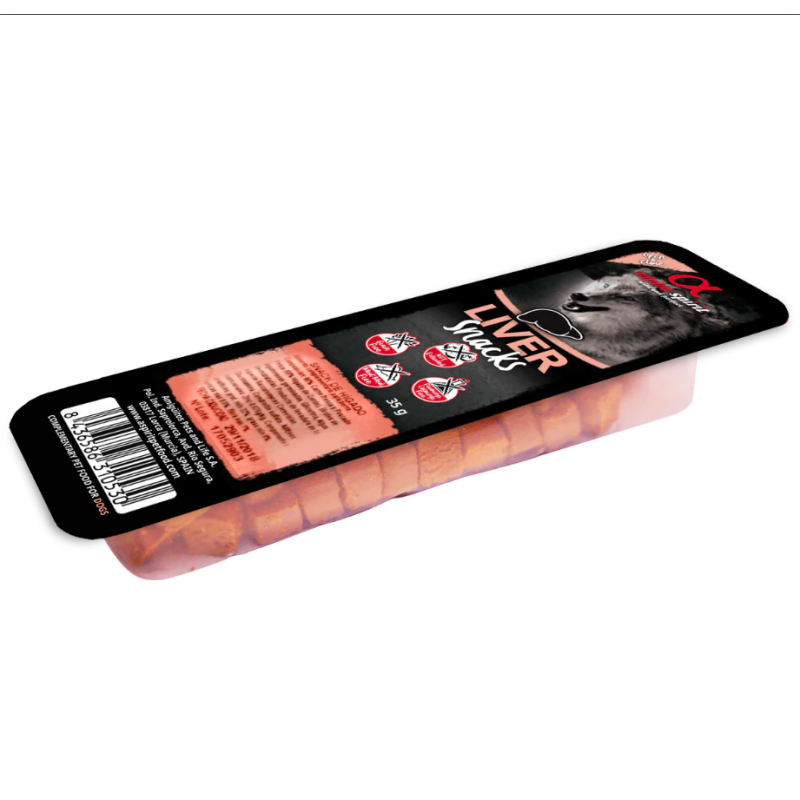Pamlsok Alphaspirit kutya snack májas 35 g