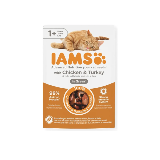 IAMS Delights Adult csirke és pulyka szószban 85g