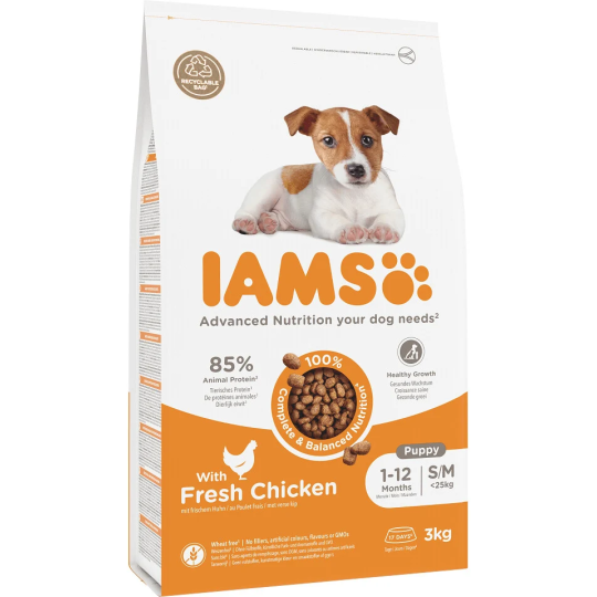 IAMS Dog Puppy Small & Medium Chicken 3kg kutyatáp