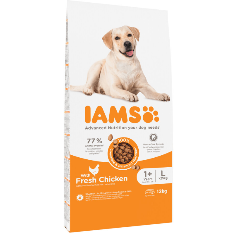 IAMS Dog Adult Large Chicken 12kg kutyaeledel