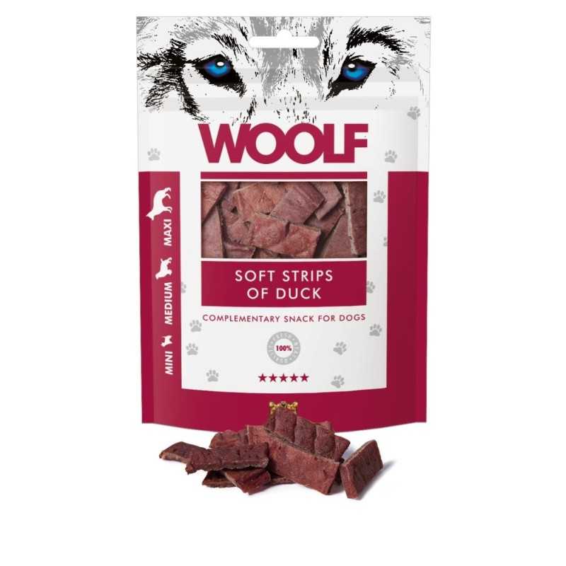 Woolf puha kutyacsemege – kacsa (csíkok) 100 g
