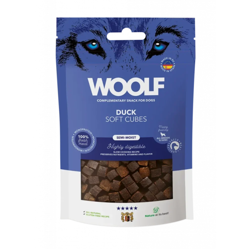 Csemege Woolf Dog Soft Cubes Duck 100 g
