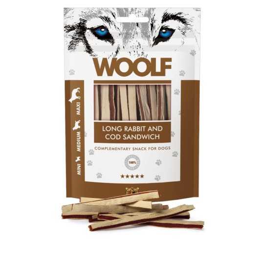 Woolf Dog Soft Nyúl és Pollock Szendvics HOSSZÚ 100g