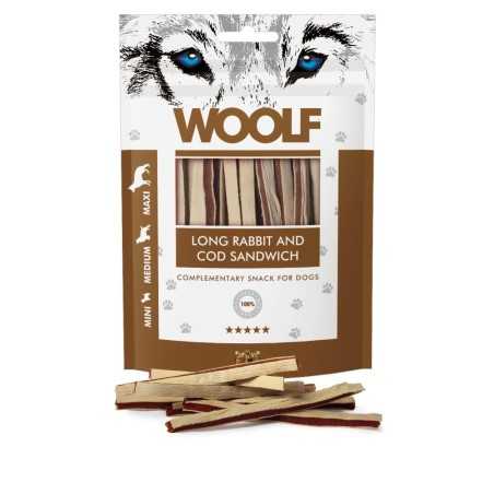 Woolf Dog Soft Nyúl és Pollock Szendvics HOSSZÚ 100g